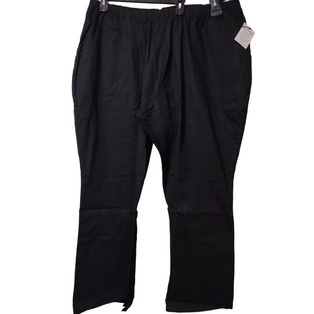 Denim 24/7 Pants 32W Women Plus Size Norm Core Black Straight Leg Elastic Waist